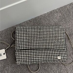 Olga Berg Silver Crystal Crossbody Bag